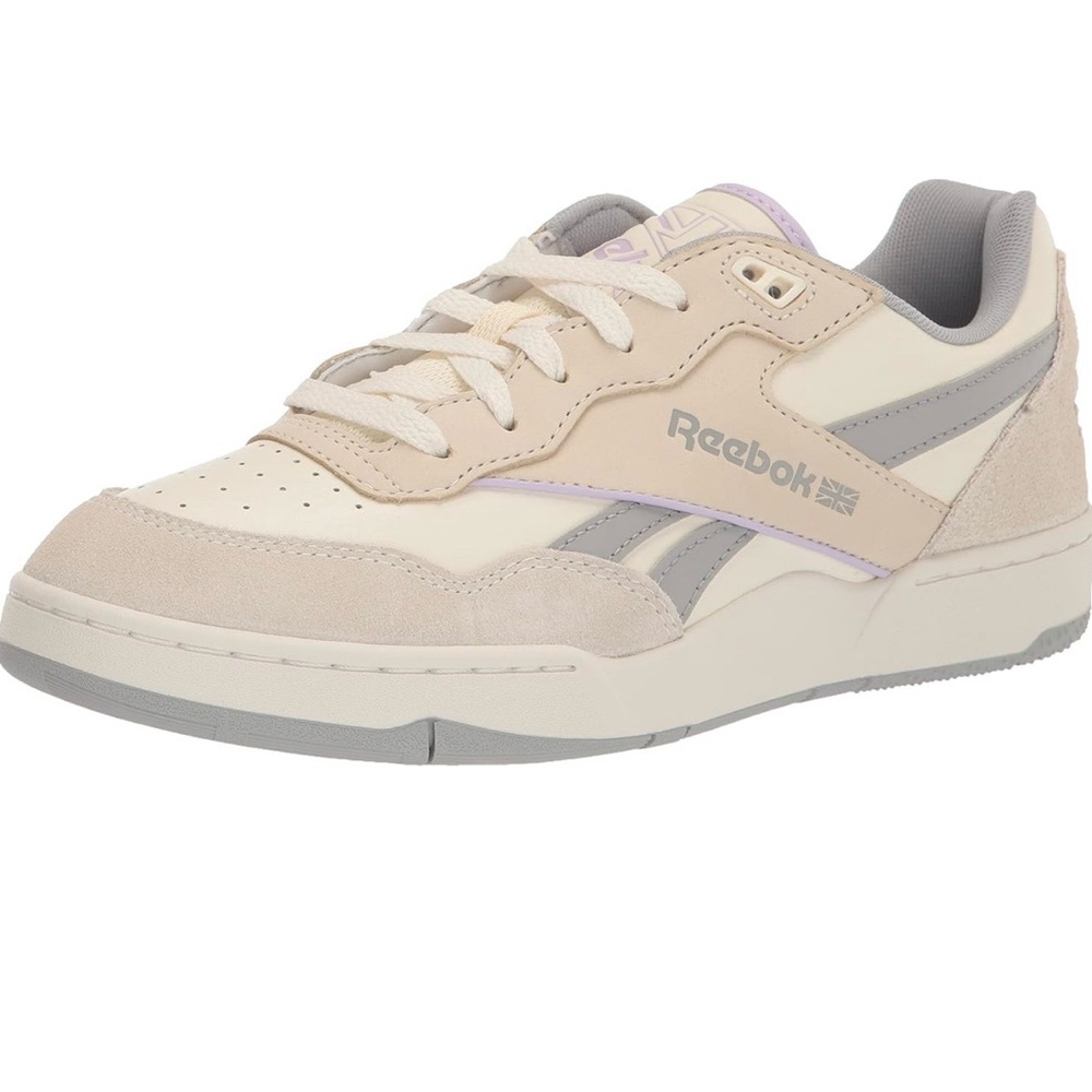 Labor Weekend Sale! Reebok Women's Cream, Gray and Lavender Low-Top Sneaker